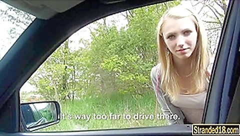 Cutie Beatrix Glower hitchhikes and gets drilled in the car