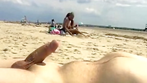 Beach dickflash #10 with cumshot Beach dickflash #10 with cumshot