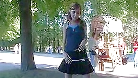 Russian babe shows naked body parts in the public Russian babe shows naked body parts in the public