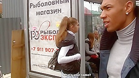Blonde gets naked and has sex in public